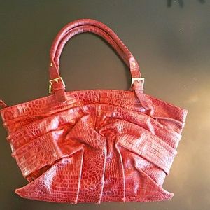 Donna Dixon Croc Embossed Leather Purse